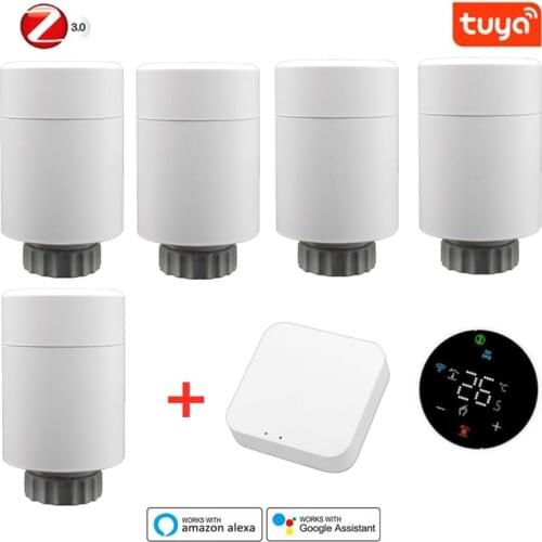 Tuya Smart Zigbee Radiator Actuator Programmable Thermostat Thermostatic Valve Temperature Controller Support Alexa Google Home