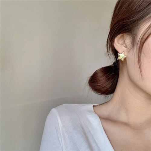 Simplicity Three-dimensional Five-pointed Star Earrings Bubble Balloon Earrings Punk Simple Earrings For Female Jewelry Gifts