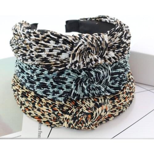 New Women Vintage Leopard Print Ribbon Hairbands National Style Headband Scrunchie Knotted Headbands Fashion Hair Accessories