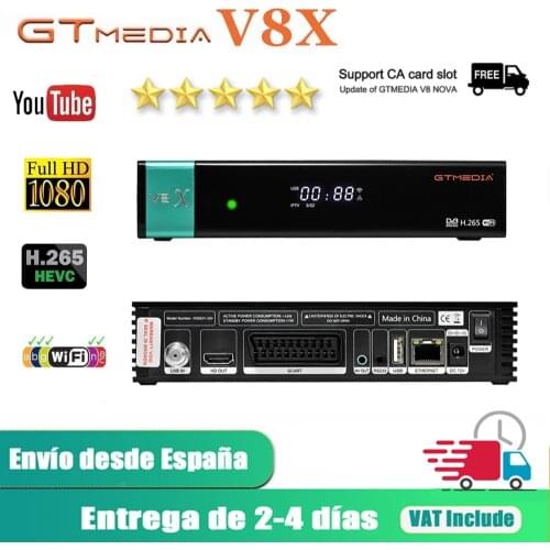 1080P DVB-S2 GTmedia V8X decoder v8 honor h.265 upgraded by Freesat V8 Super Receptor GTMedia V8 Nova V9 Super no app included