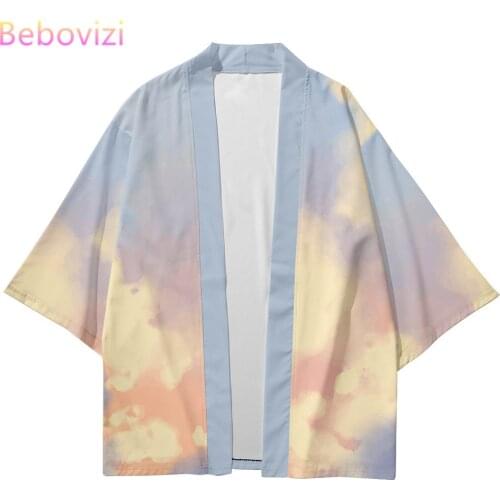 2021 Plus Size XXS-6XL Cloud Print Loose Japanese Streetwear Cardigan Women Men Harajuku Haori Cosplay Kimono Top Yukata Clothes