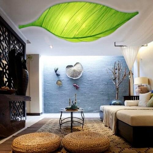 Fabric ceiling lamp Southeast Asia hotel club restaurant lamp creative ceiling lights leaf decoration lights Leaf lamp LB122611