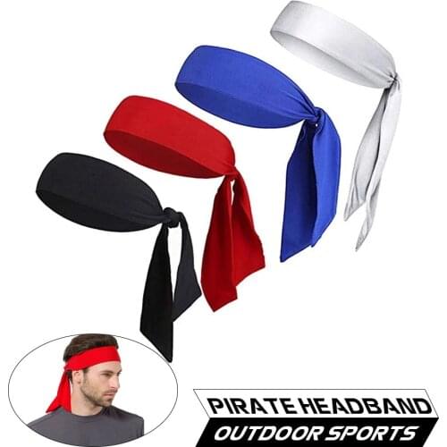 Universal Sweatband Headband Yoga Basketball Gym Sport Stretch Sport Tennis Running Solid Color Pirate Headband
