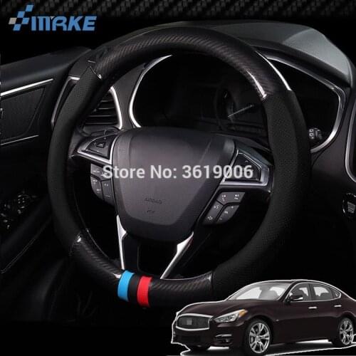 Universal Luxury Car Steering Wheel Cover Carbon Fiber Leather covered Steering Wheel Covers for Hyundai Car Accessories