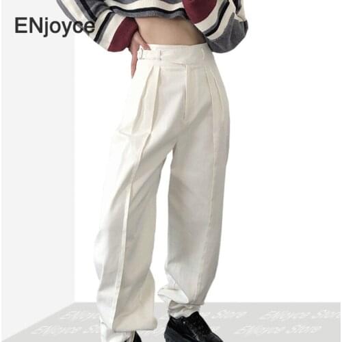 2020 New Vintage White High Waisted Jeans Women Streetwear Korean Denim Loose Legging Pants Female Jean Femme Cargo Trousers