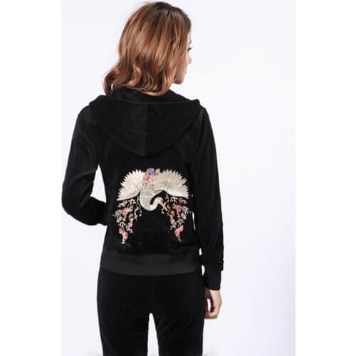 Spring / Fall Women Casual Tracksuit Sportswear Sets Velvet fabric Tracksuits Velour suit women Hoodies and Pants S - XXL