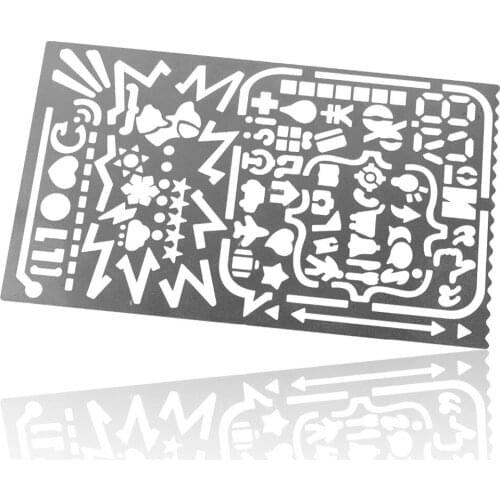 XRHYY Multifunctiona Stainless Stleel Stencil Drawing Graffiti Template DIY Photo Album Dairy Accessories Ruler