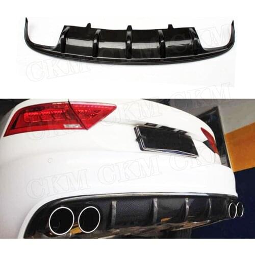 High quality Carbon fiber Rear Bumper Lip Diffuser Spoiler For Audi A7 S7 Sline Sport 2012- 2018 Standard Auto Car Styling