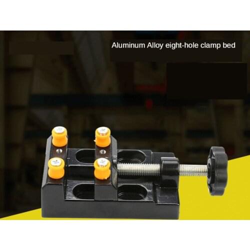 Clamping machine vise Aluminum alloy eight-hole clamp machine Nuclear carving fixed vise Hand twist drill accessories