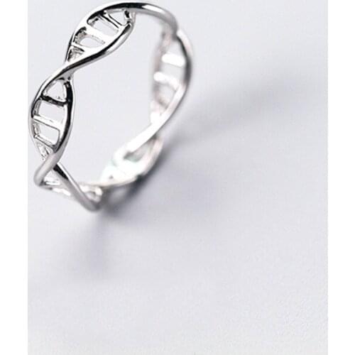 MloveAcc Authentic 925 Sterling Silver Braided Wave Ring Simple Twisted Geometric Female Finger Rings for Women Jewelry