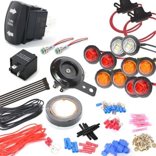 12V Universal For SXS ATV UTV Street Legal SXS 3/4" LED Turn Signal and horn Kit Street legal for Polaris Rzr Ranger
