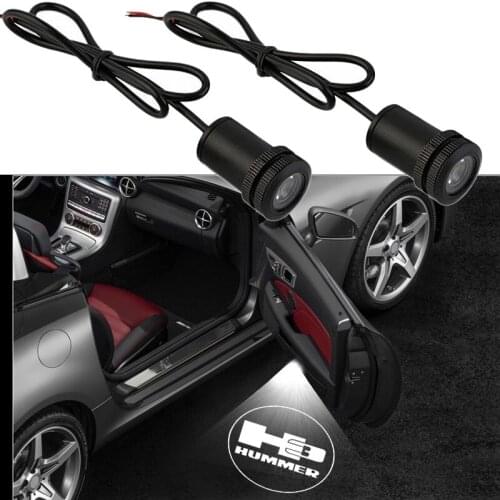 2-4 pcs LED Laser Car Door Badge Light Projector For Hummer H3 Logo Shadow Ghost Warning Light Courtesy Lamp Accessories