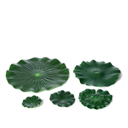 200 PCS Garden Home Decor Artificial Flower Lotus Leaf EVA Material Fish Tank Water Pool Decorations Green Plant Craft Ornament