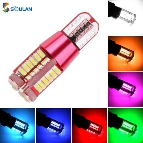 2X 360 degree shine 3014 57smd t10 w5w 194 license plate lamp 10mm socket car led light bulbs for door trunk lighting 12v diode