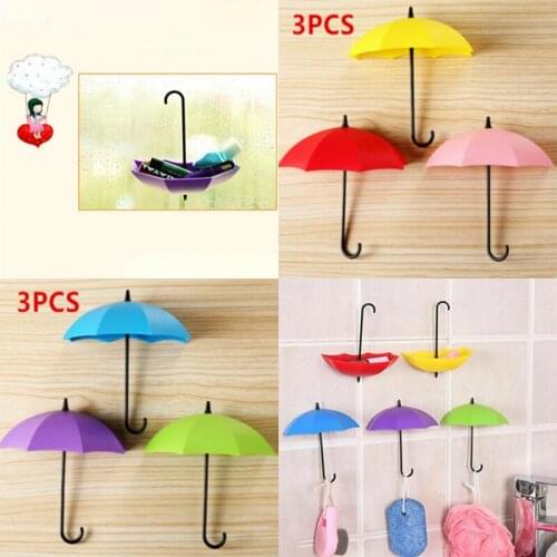 Hanger 3PCS Umbrella Kitchen Holder Door Organizer Bathroom Wall Decor Hook Key