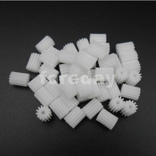 50PCS NEW Extended Lengthen Plastic Spur Gear (132AL) 0.5 Modulus Aperture 2mm Tight T=13 Gears 0.5M 13T Height 10MM *FD159X50