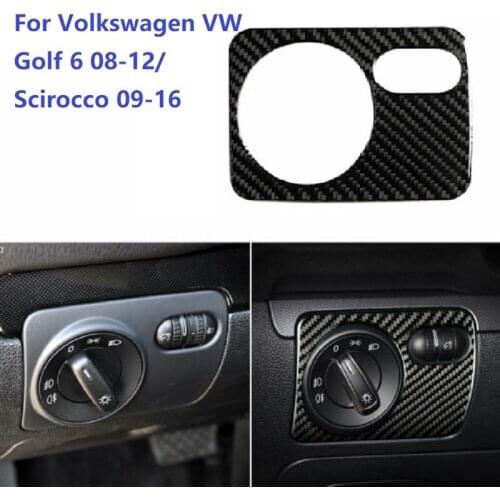 Fit For Volkswagen VW Golf 6 GTI R 08-12 Scirocco 09-16 Accessories Carbon Fiber Sticker Car Headlight Switch Panel Interior