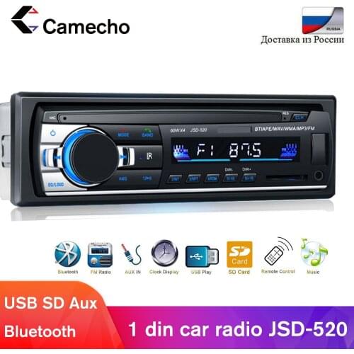Camecho 1DIN In-Dash Car Radios Stereo Remote Control Bluetooth Audio Stereo 12V Car Mp3 Player USB/SD Car Multimedia Player