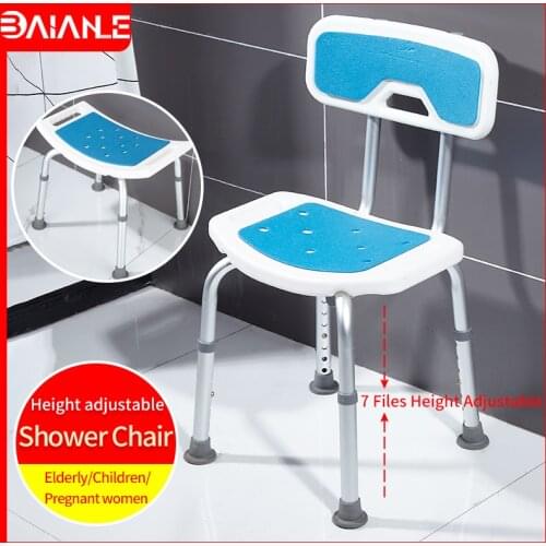Barrier Free Bathroom Shower Bench Adjustable Height Shower Chairs for Elderly Disabled Safety Shower Seat Bathroom Shower Stool