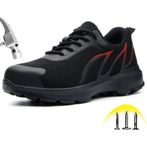 Safety shoes with Steel Toe For Men Summer Light Breathable Anti-smashing Puncture Proof Outdoor Insulation Casual Work Shoes