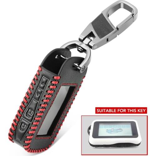 Leather Car Key Case For StarLine E60 E90 E63 E93 E95 E66 E96 Two Way Car Alarm LCD Remote Controller Cover Transmitter Keys Bag