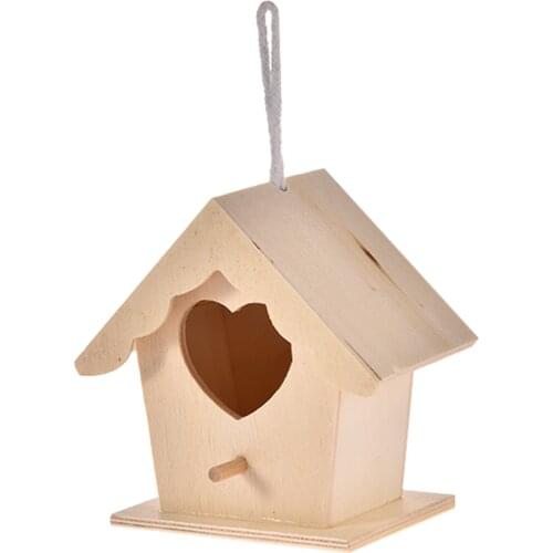 3 Types Wooden Bird House Nest Cage Creative Wall-mounted Hanging Outdoor Birdhouse Home Gardening Decoration Dropshipping