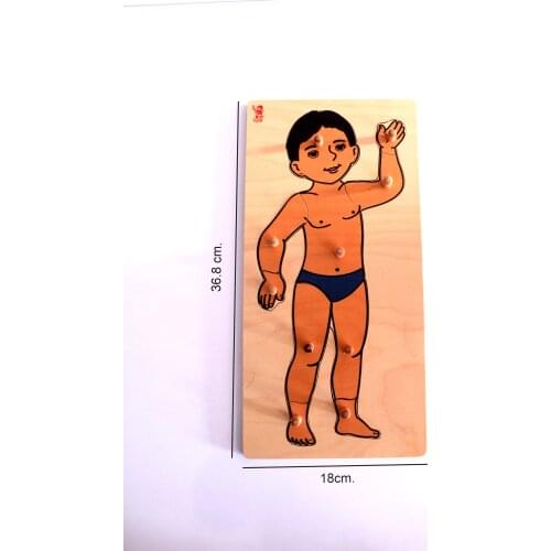 Wooden Puzzle Boy Body Parts Toy Montesorri for Children Toddler Educational Gift Kids Preschool Learning Set with Colors