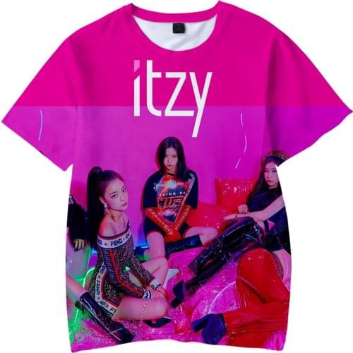 New Korean Fashion Kpop ITZY Kawaii 3D Child T-shirts Girl Casual Clothes Casual Short Sleeve TShirt Kpop Hip Hop Kids Children