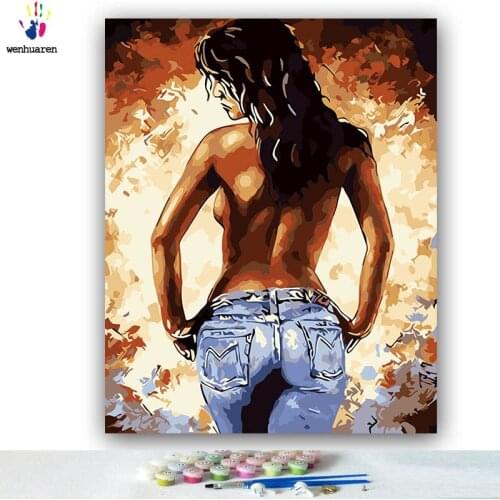 DIY colorings pictures by numbers with colors Realistic beauty sexy back picture drawing painting by numbers framed Home