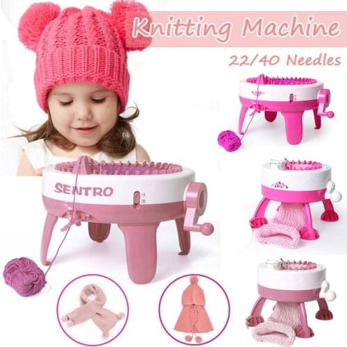 22/40 Needle DIY Hand Knitting Machine Hand-knit Weaving Loom Knit for Scarf Hat Children Kids Toy Christmas Birthday Gift