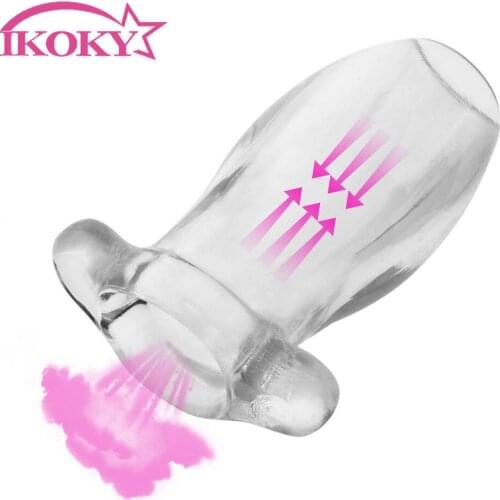 IKOKY Butt Expansion Hollow Anal Plug Transparent Sex Toys for Women Anus Dilator Sex Products Erotic Adult Games