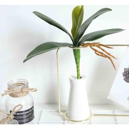 Artificial Orchid Phalaenopsis Artificial Plant Leaf Potted Plant Leaf Home Office Decor 1pc Material Flower Decoration Orchid