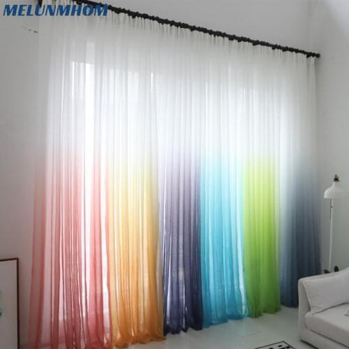 Fashion Soft Sheer Curtains for Living Room Solid Color Tulle Window Curtain for Bedroom Transparent Yarn Curtains for Kitchen