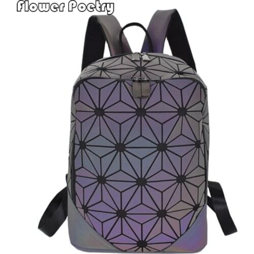 Fashion Luminous Women Backpack High Quality Geometric Folding Designer Men Backpacks Rucksack Travel Students School Bags 2021