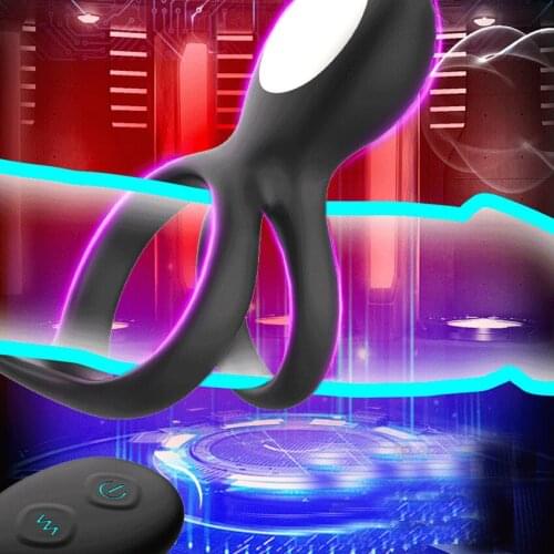 Male Remote Control Penis Training Delay Lock Ring Vibrator Sex Toys for Men Couples Massager Vibration Adults Shop Sex Tools