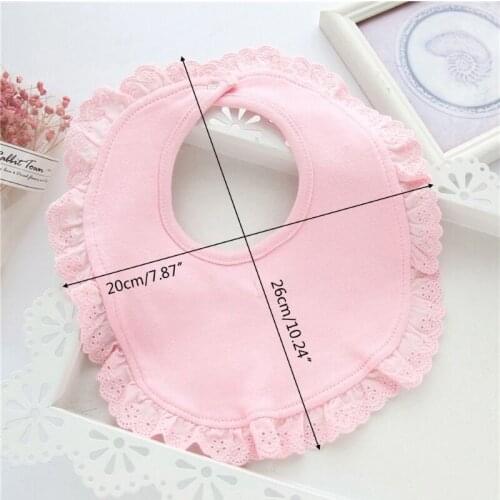 Newborn Girl Feeding Bibs Infant Cotton Scarf Saliva Towel Lace Bow Burp Cloth Q1FE