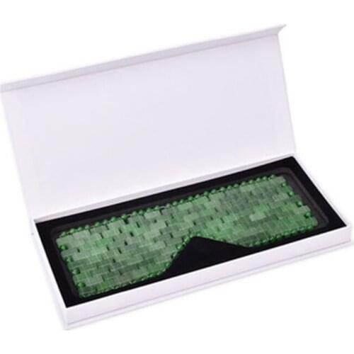 Jade Eye Mask Natural Jade Stone Eye Massager Tool Cooling Eye Mask Best For Cold Therapy Help Reduce Puffy Eyes Migraine Relief