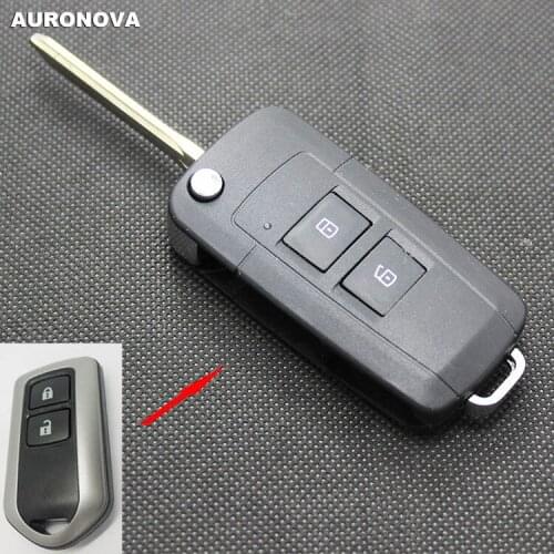AURONOVA New Upgrade Folding Key Shell for Toyota Yaris Highlander 2 Buttons Modified Remote Car Key Case