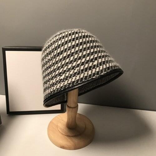 New Hat Winter womens Fashion Fur Hat bucket cap fishermans Hat retro knitted Wool basin bucket hat designer