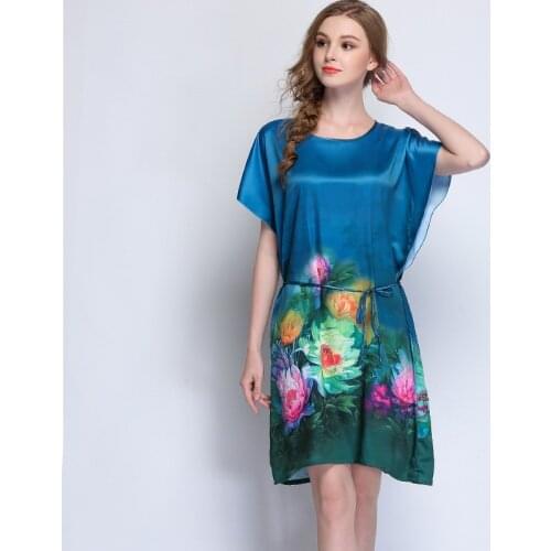 New Women Sexy Silky Satin Nightwear Nightgown Plus Size Loose Kaftan Bath Gown Nightdress Summer Sleepwear Wedding Night Dress