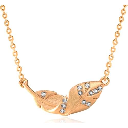 S925 Sterling Silver Fallen Leaves Necklace Female Personality Simple Clavicle Chain Jewelry