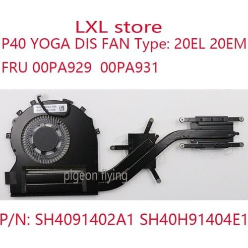 P40 YOGA FAN for Thinkpad 20EL 20EM DIS radiator P/N: SH4091402A1 SH40H91404E1 FRU 00PA929 00PA931 100% NEW test OK