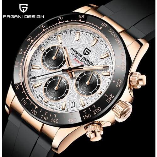 Pagani Design Chronograph Watch Men 40mm 100m Waterproof Diver Sports Mens Watches Sapphire Ceramic Bezel Quartz Wristwatch Man