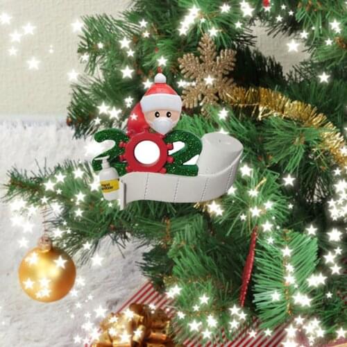 Personalized Pendant Christmas Ornaments Mini Cute Doll Decoration Pendant With Mask And Christmas Hat