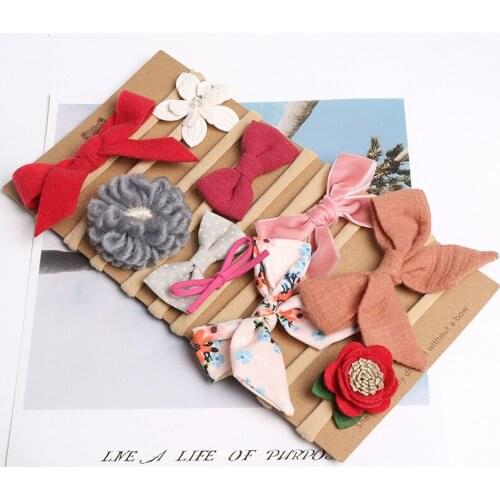 Little Girls Headband set Newborn Nylon Headbands Flower Non-woven Fabric Bebes Turban Infant Bunny Hairbow Toddler Headwear