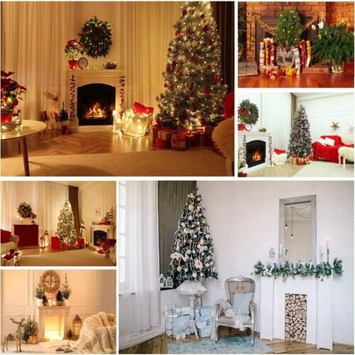 Christmas Indoor Theme Photography Background Fireplace Children Portrait Backdrops For Photo Studio Props 21712 YXSD-09