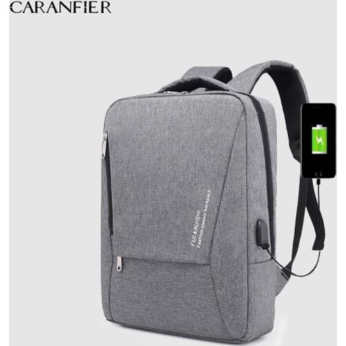 CARANFIER Backpacks Men USB Charger Laptop Backpacks Unisex Casual School Rucksacks Mochila Fashion Quality Brand Man Backpacks