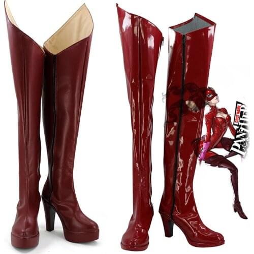 Persona 5 Anne Takamaki Boots Cosplay Shoes Glossy/matte Boot For Halloween Christmas Carnival For Women Girls Custom Boots