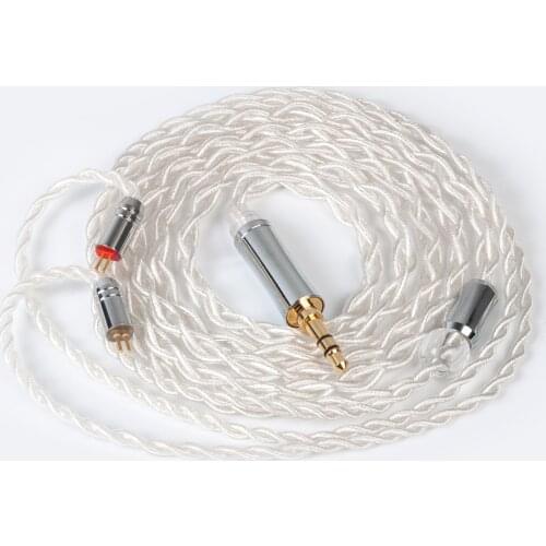 TRI Through 4 Core High purity 5N Single Crystal Copper winding cable 2pin/MMCX/QDC/TFZ with 2.5/3.5/4.4 Connector KS2