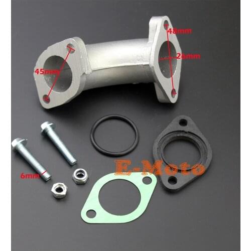 26mm Intake Manifold Pipe W/Gaskets Spacer For 110cc 125cc 140cc 150cc Kazuma Dirt Pit Bike Go Kart Quad 56-2 FA